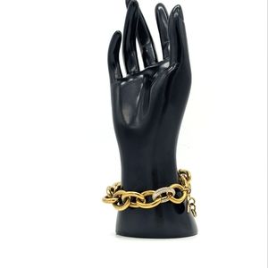 Gold Bracelet for Women Girls Wide Cuban Curb Link Bracelet Oval CZ Bracelet